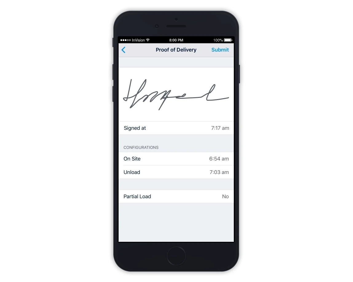 App - Full proof of delivery